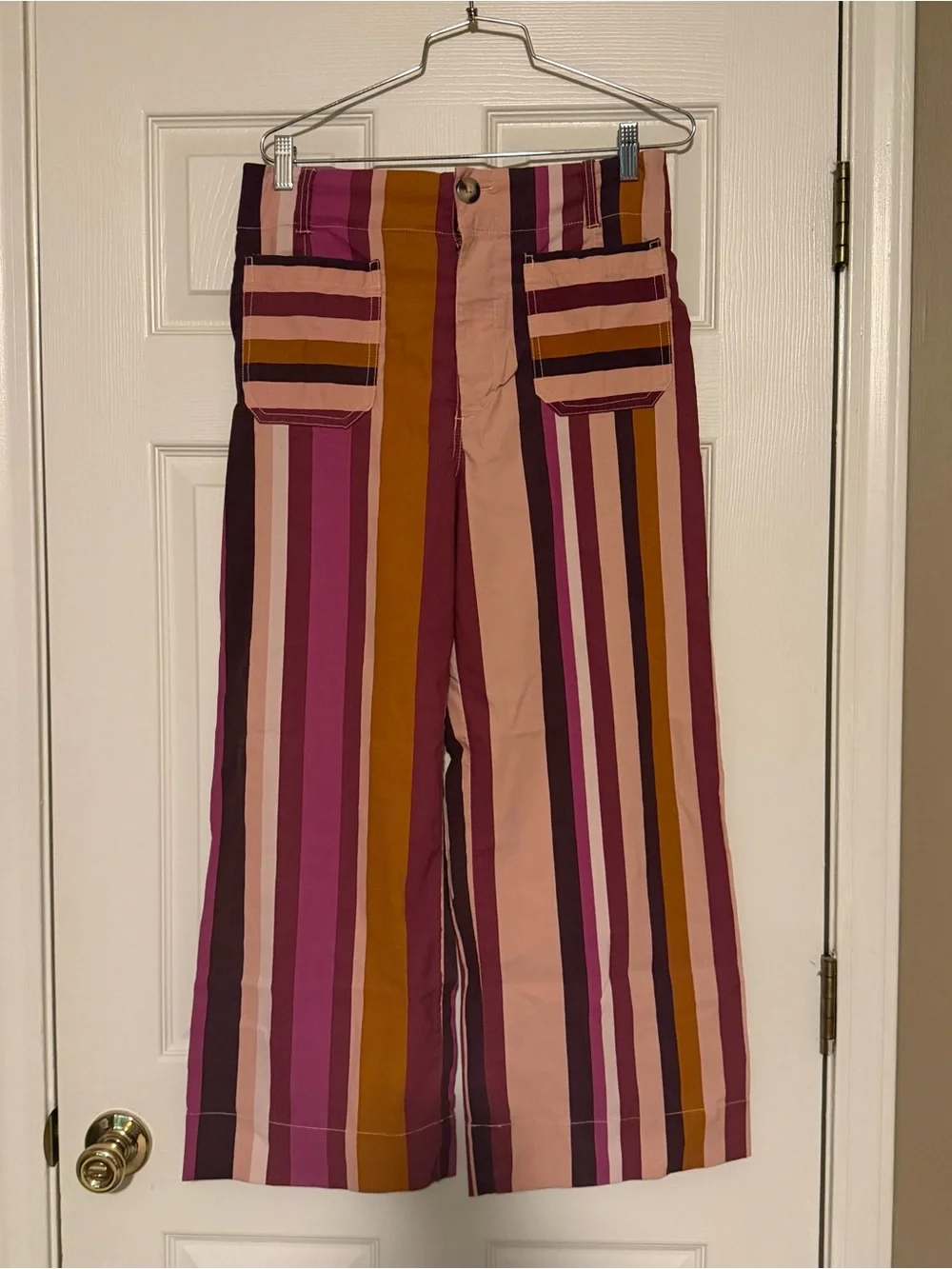 Anthropologie Maeve Colette Striped Wide-Leg Crop Pants - Picture 2 of 5